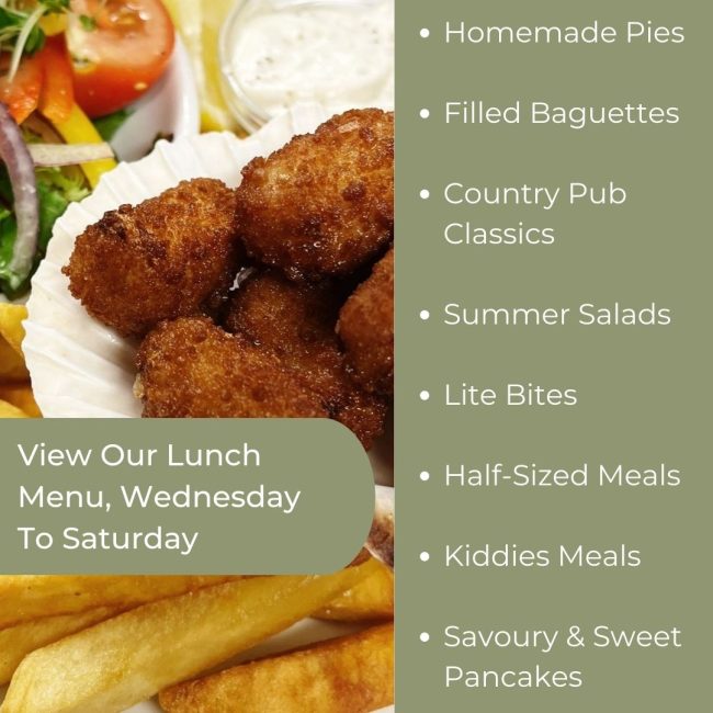 Delicious lunch menu at The White Hart Inn at Trudoxhill, Near Frome, Traditional 17th century pub, famous for good homecooked food, real ale, fine wines and good company