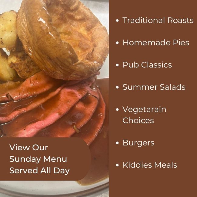Something for all tastes on the Sunday Menu at The White Hart Inn at Trudoxhill, Near Frome, Traditional 17th century pub, famous for good homecooked food, real ale, fine wines and good company